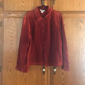 Burgundy red suede coat