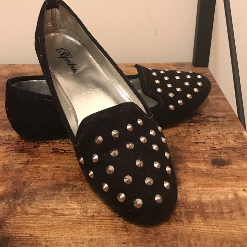 Black studded flats