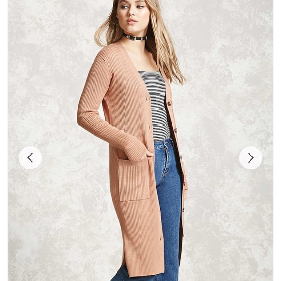 • Ribbed Button Front Cardigan - Picture 2 of 7