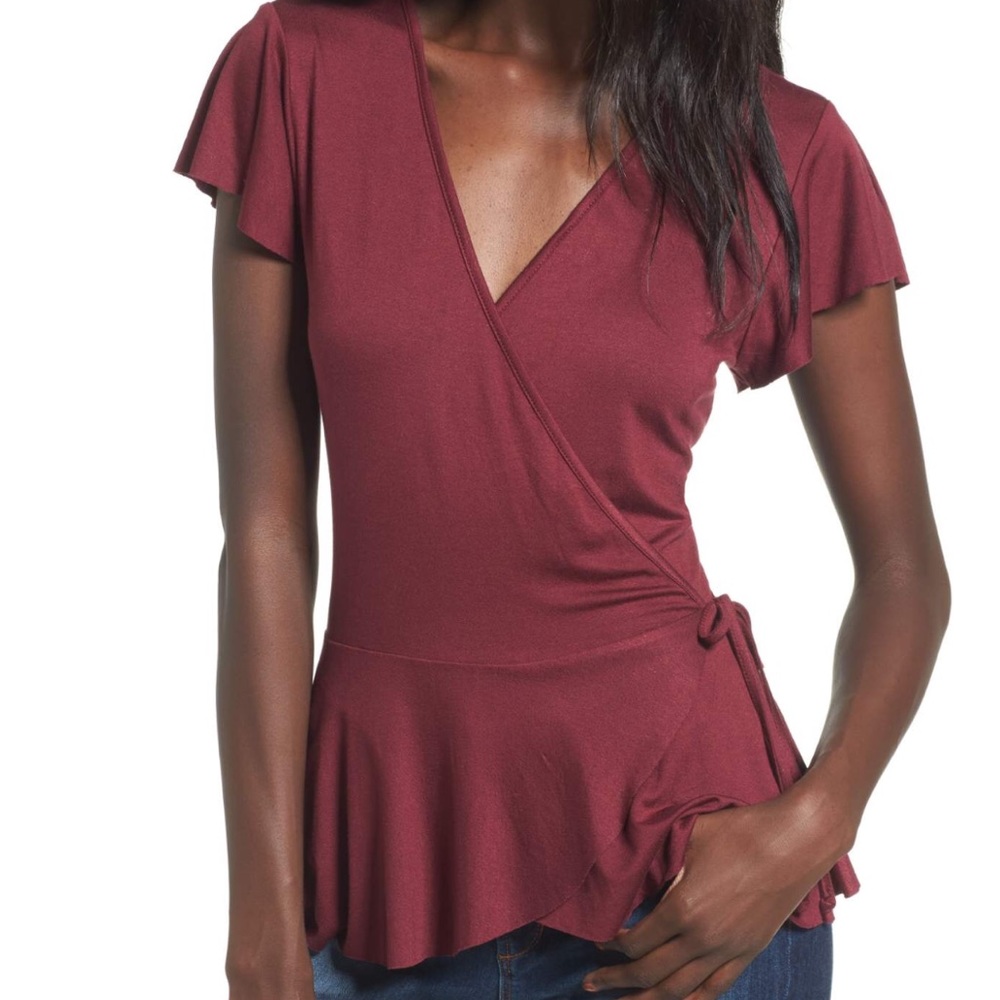 Leith Ruffle Wrap Top