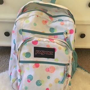 Polka dot Jansport bookbag