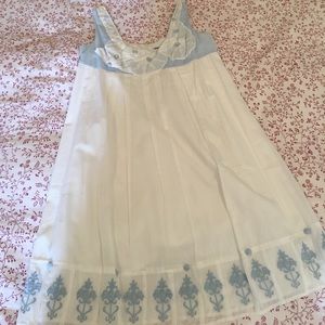 Tabitha White and Blue Dress