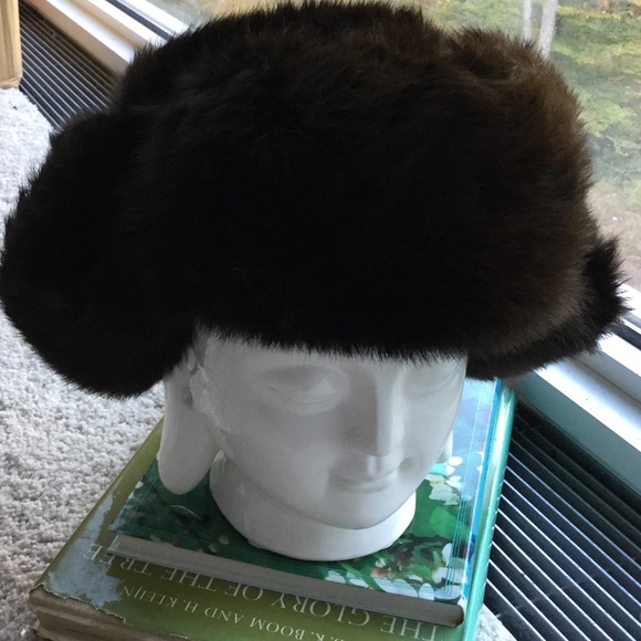 Brown mink trappers hat, women’s main image 7