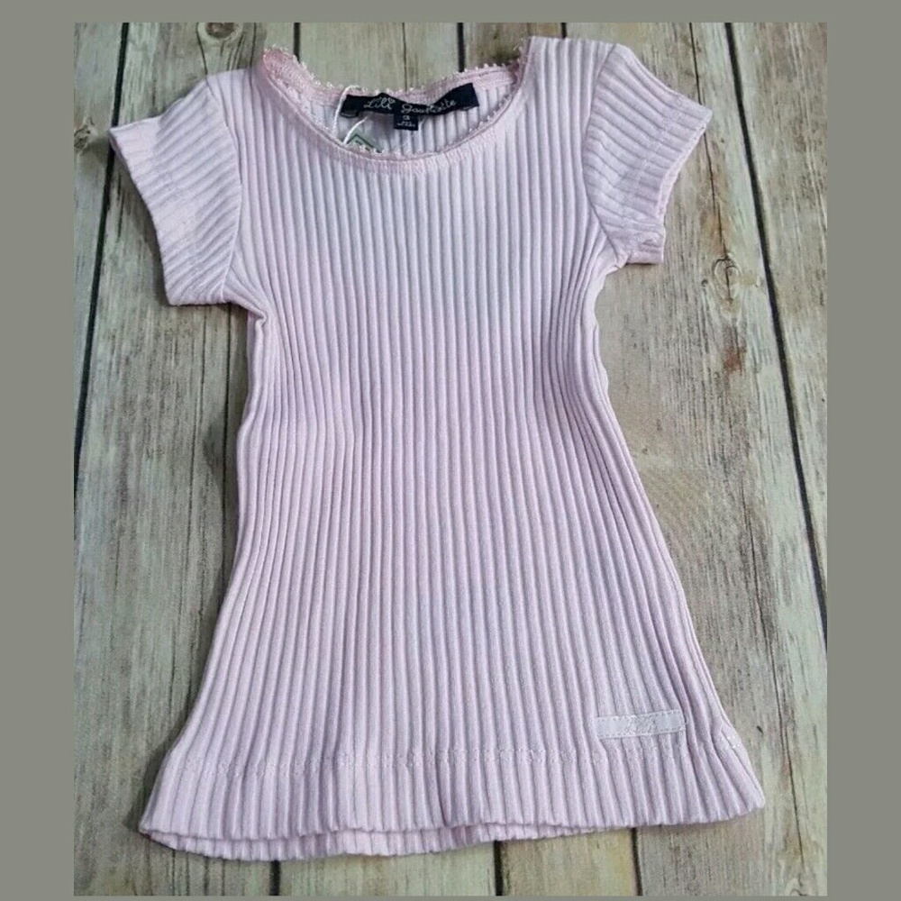 New Lili Gaufrette Girls Pink Ribbed Top 3 Years