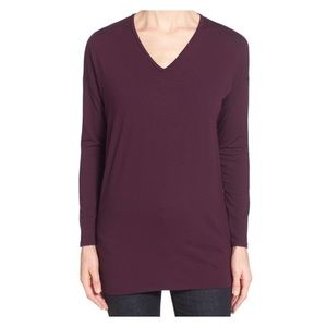 NWT Eileen Fisher Purple Deep V Long Sleeve Tunic