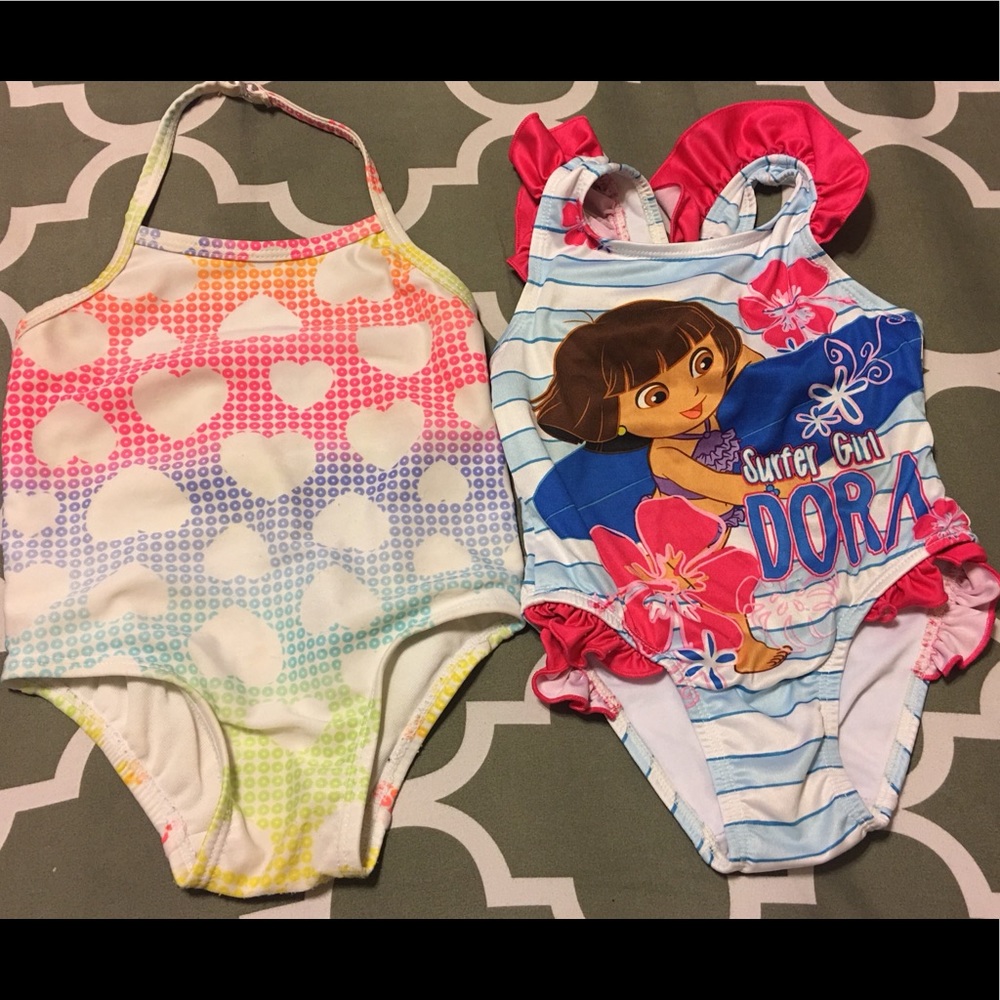 TWO girls 2T bathing suits