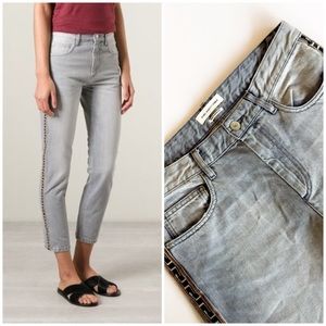 Isabel Marant Etoile Embroidered Penn Gray Jean 38