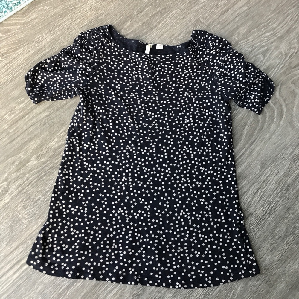 Anthropologie Little Yellow Button Navy Top