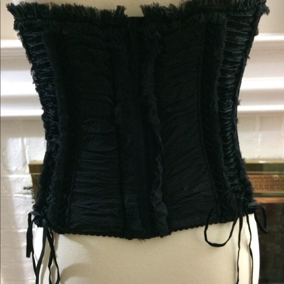 SOLD Ellie Tahari Sandrine Bustier silk black Sz M - Picture 3 of 7