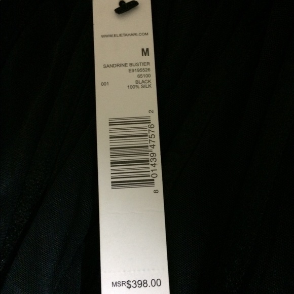 SOLD Ellie Tahari Sandrine Bustier silk black Sz M - Picture 4 of 7