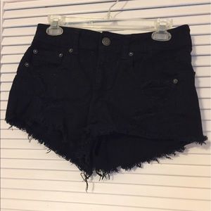 American Eagle black denim shorts