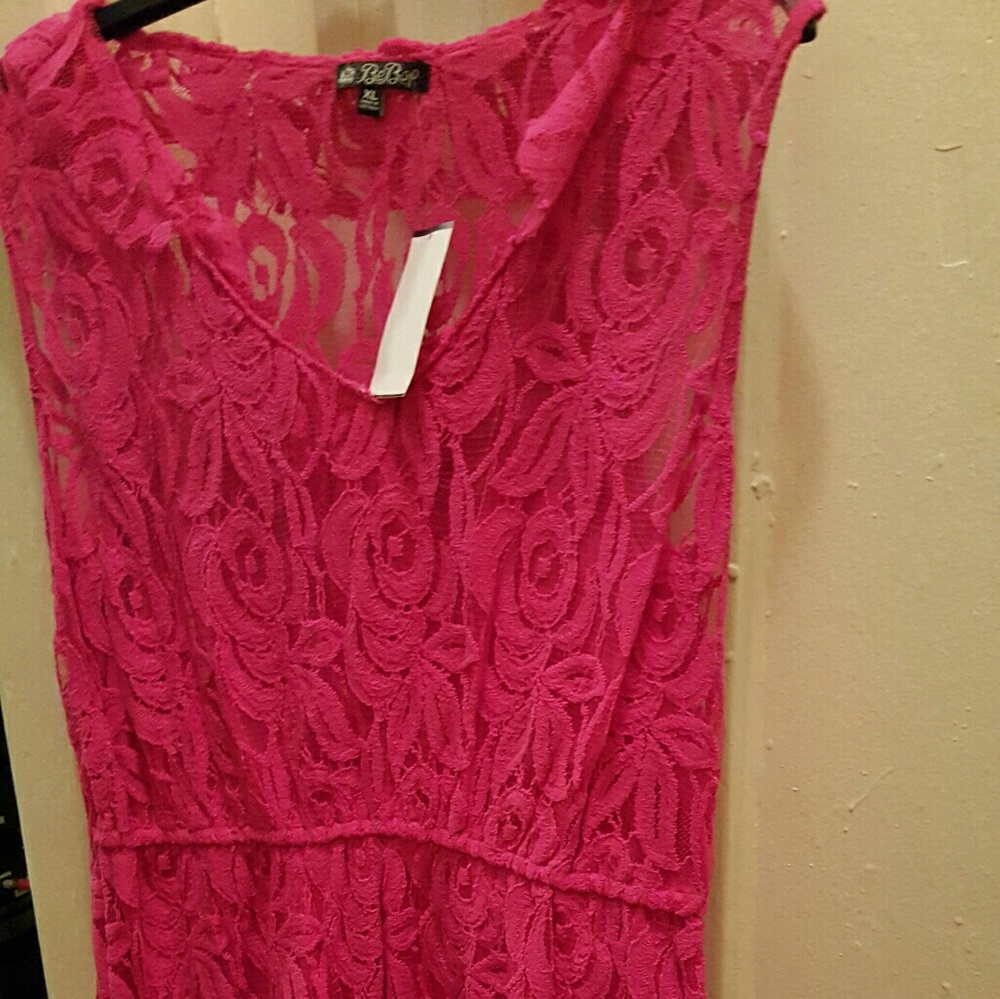 Hot pink lace dress
