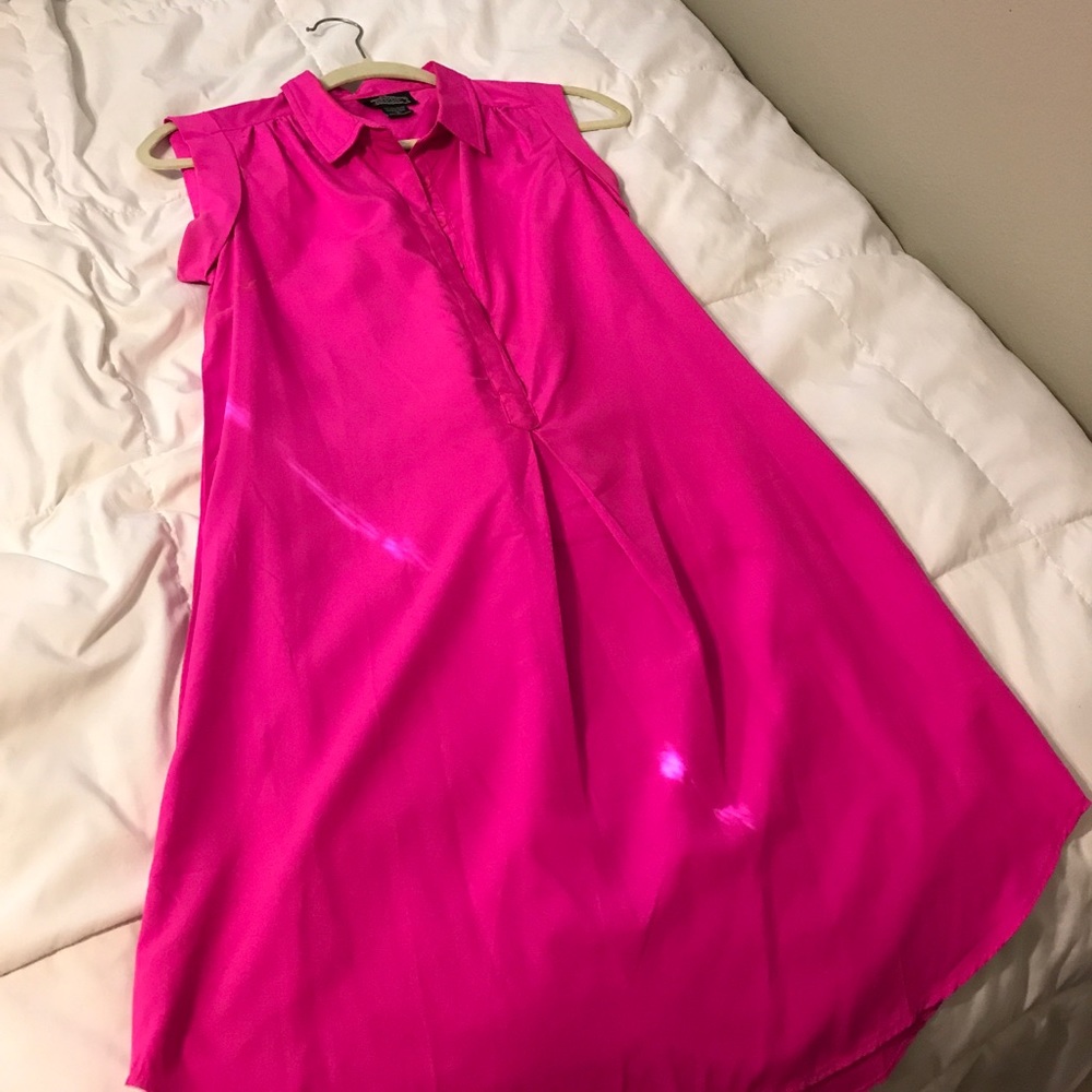 Hot pink collared dress