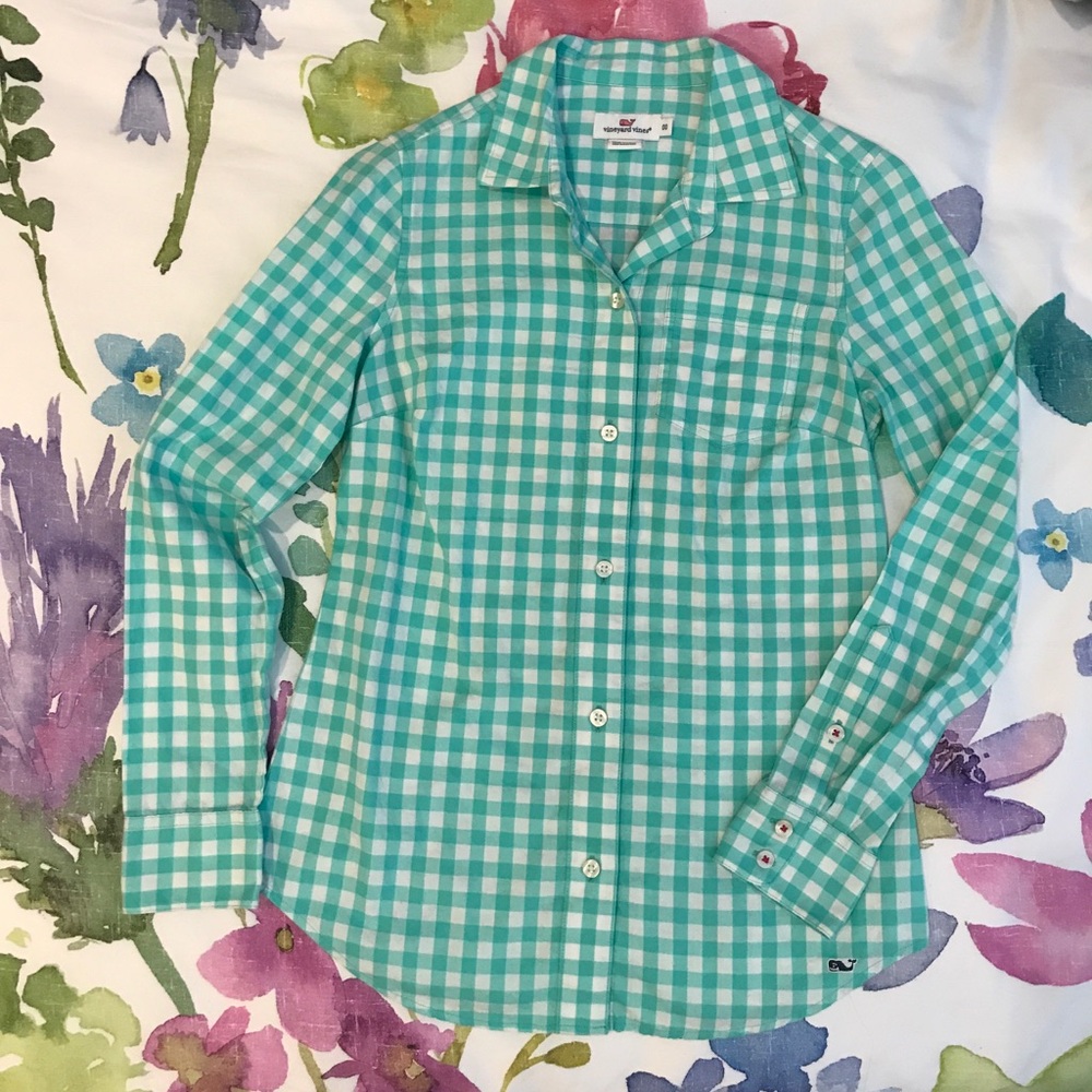 vineyard vines Gingham Collared Long Sleeve Shirt
