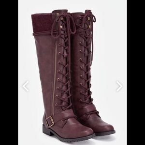 Cranberry/Brownish Boots, Size 7