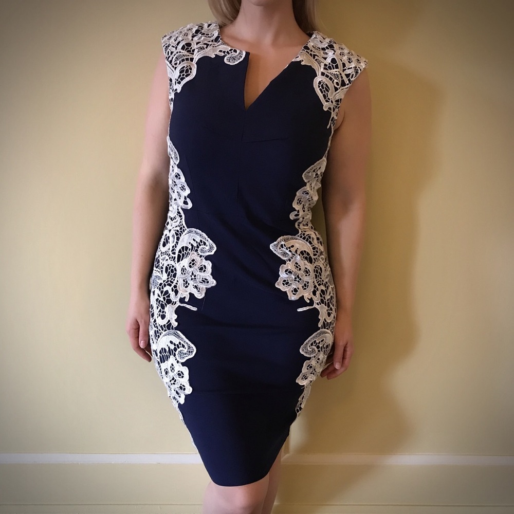 Lacy Dark Blue Dress