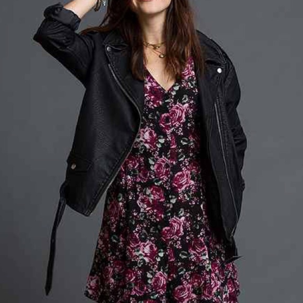 Silence + Noise Faux Leather Moto Jacket S