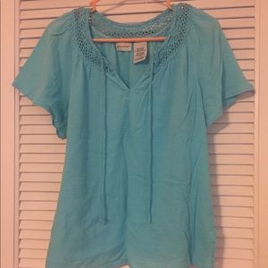 White Stag turquoise blouse