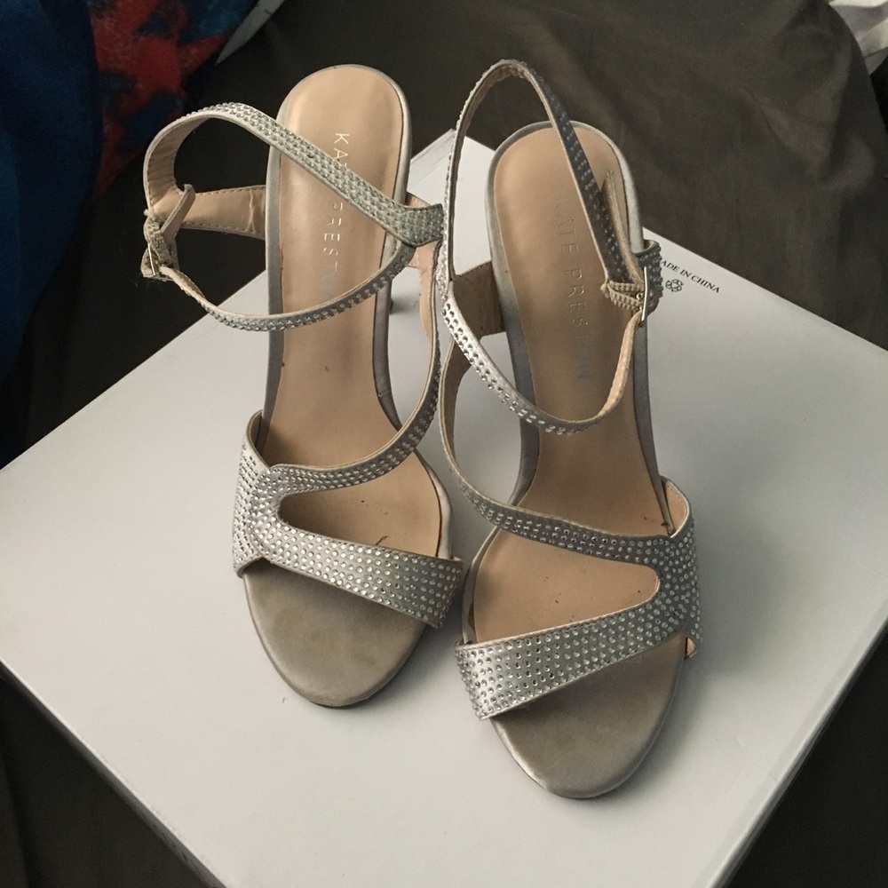 Strappy rhinestone heels