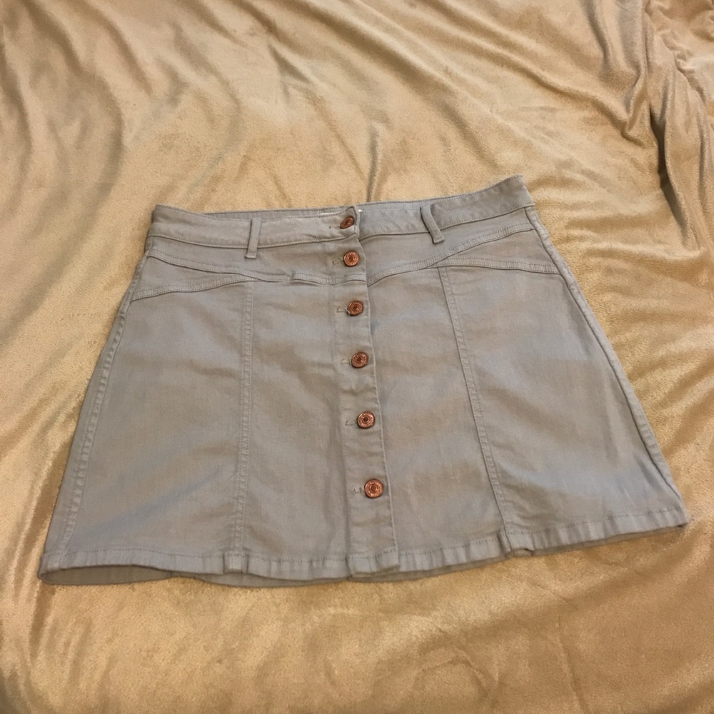 Grey Button-Up Forever 21 Skirt