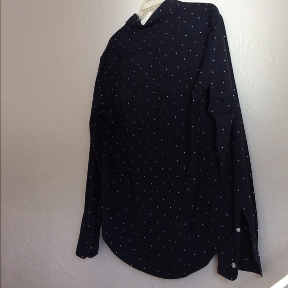 Riviera club navy button down with textured dots - Picture 4 of 5