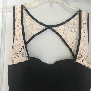 Black and White Lace Peplum Dress