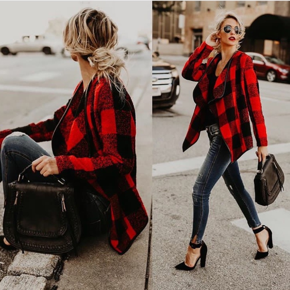 🆕 Black and red checkered jacket