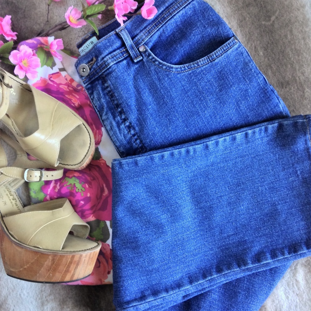Charter Club High Rise Narrow Leg Mom Jeans