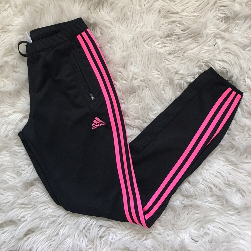 Pink Adidas soccer pants
