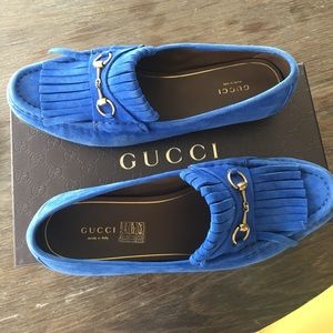 Gucci Horsebit Loafers in Fringed Suede