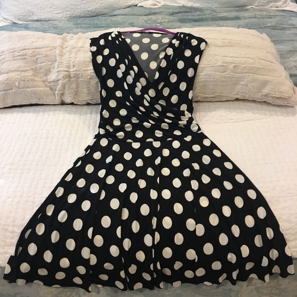 Black with white polka dots dress