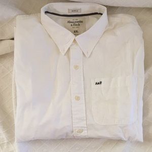 Men's XXL Abercrombie white button down shirt