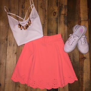 Flowered Imprint Pink Skirt