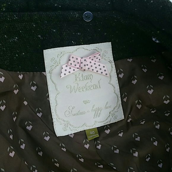 Etam Weekend wide Collar Tweed Blazer Green - Picture 5 of 5