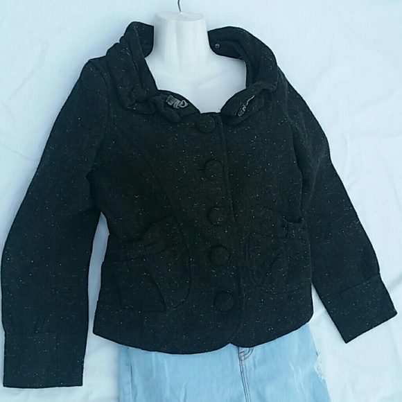 Etam Weekend wide Collar Tweed Blazer Green - Picture 4 of 5