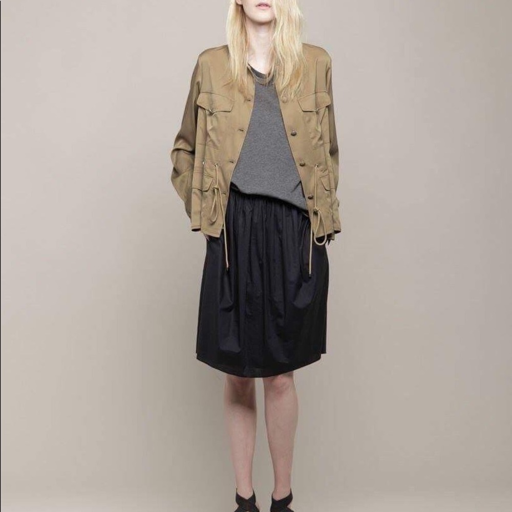 3.1 Phillip Lim Camp Jacket Silk Khaki Tan 0 XS