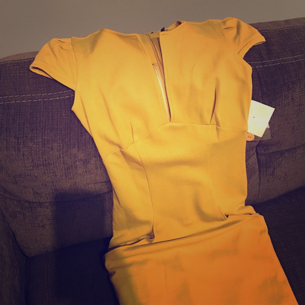 ASOS Yellow Body Contour Dress