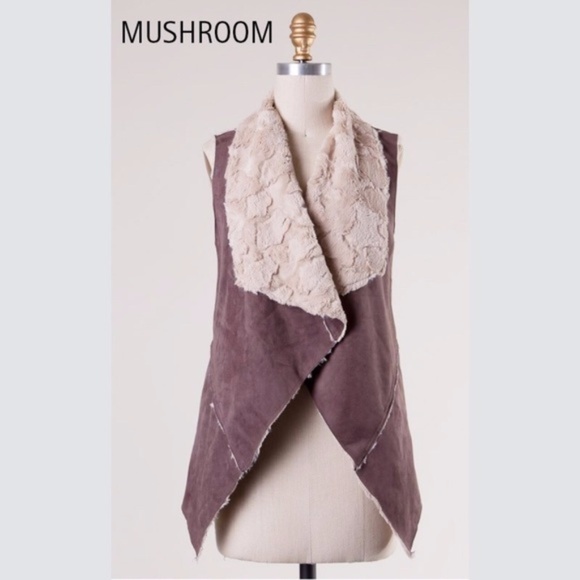 Laurel  Vegan Fur Lined Vest - Picture 3 of 4