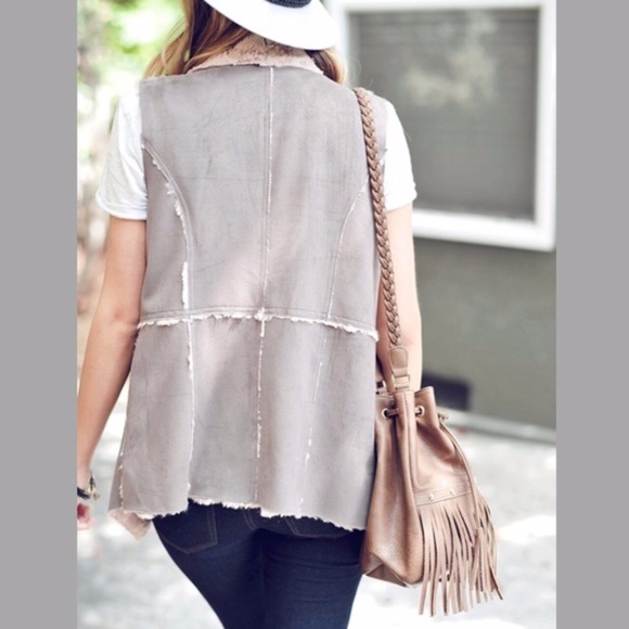 Laurel  Vegan Fur Lined Vest - Picture 2 of 4