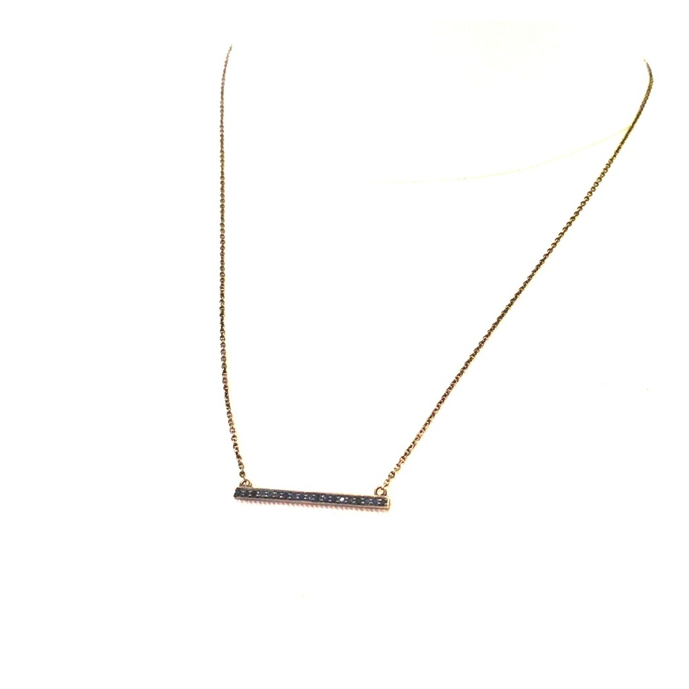 Pave sapphire bar necklace