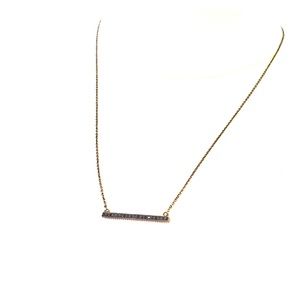Pave sapphire bar necklace