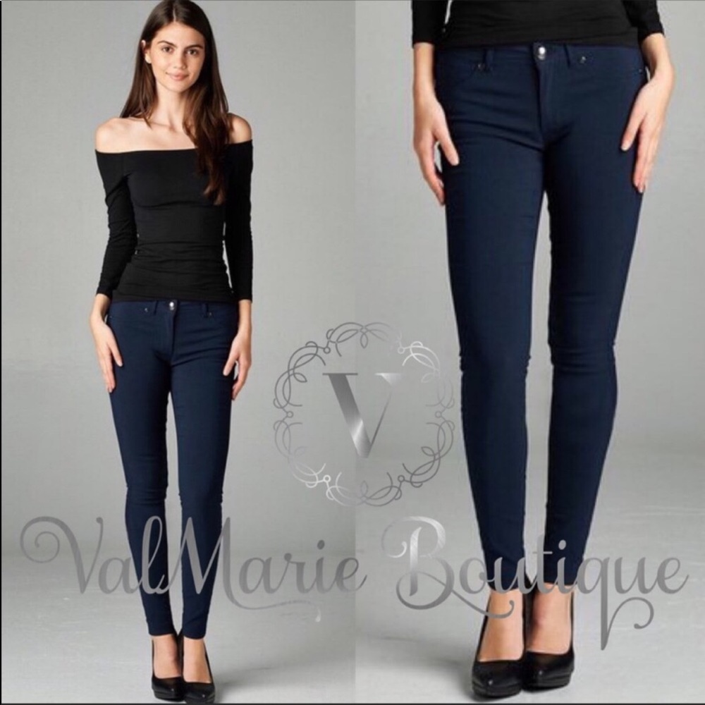 Navy Stretchy Pants - Picture 2 of 3