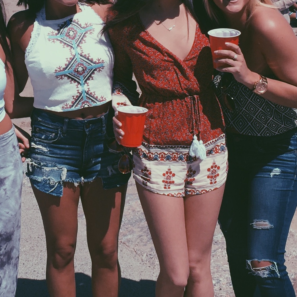 Red patterned romper !!!