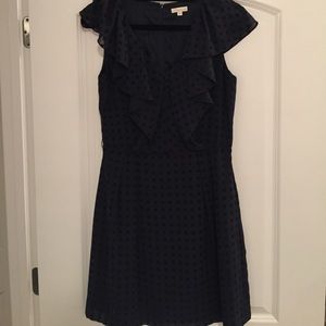 Shoshana Navy Dress w/ Ruffles