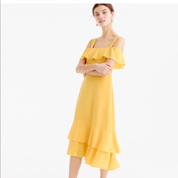 Jcrew Silk Cold Shoulder Dress - Picture 4 of 4