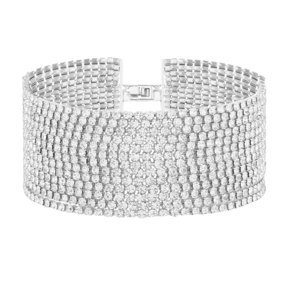Silver & Gold Layered Crystal Bracelet - Picture 3 of 3