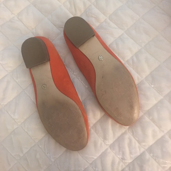 Ann Taylor Burnt Orange flats with red trim - Picture 2 of 2