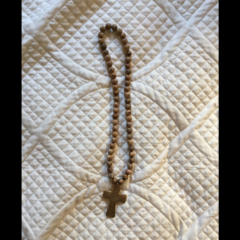 Cross beaded necklace