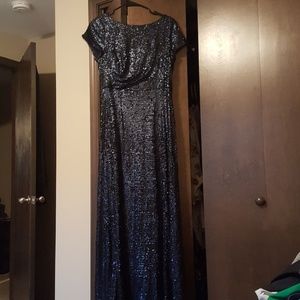 Navy sequined bridesmaid dress