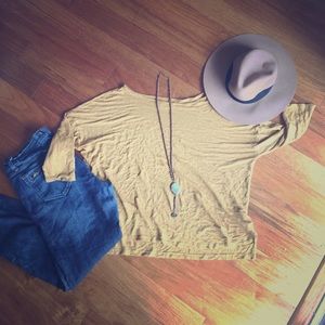 Lou & Grey linen mustard boxy Top